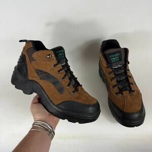 Wrangler Work Wear Boots Men's 10.5 Brown Leather Lace-Up Steel Toe Outdoor